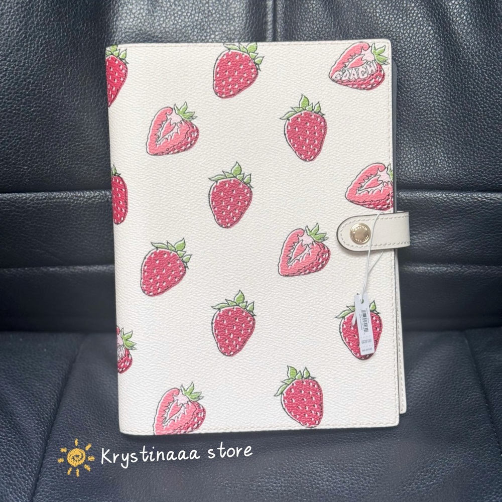 NWT Coach Notebook With Strawberry Print CAO44